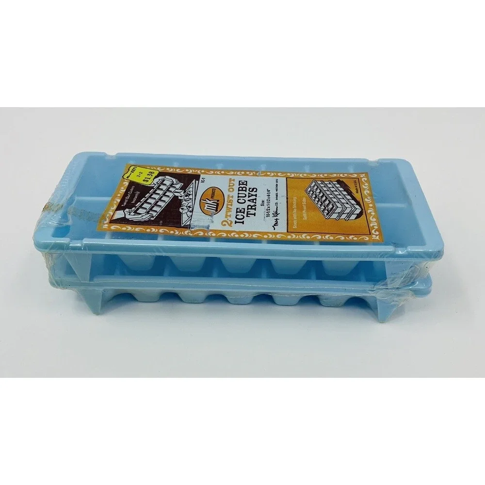 Vintage NOS Max Klein MK Products Ice Cube Trays Blue USA Made Twist Out